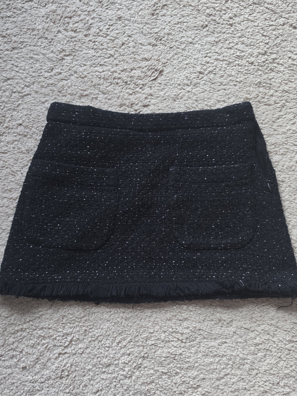 Zara Black Tweed Mini Skirt
